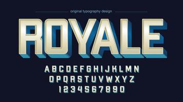 gouden en blauwe 3D-typografie in hoofdletters vector