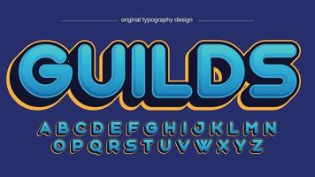 blauwe afgeronde 3D-typografie vector