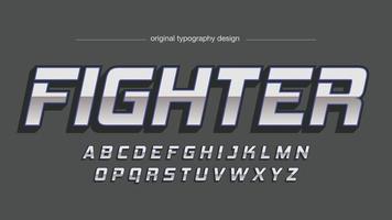 3d chromen sporttypografie in hoofdletters vector