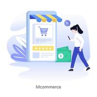 m commerce shopping-app vector