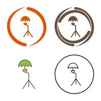 uniek paraplu staan vector icoon