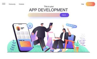 app-ontwikkelingswebconcept voor bestemmingspagina vector