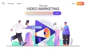 videomarketing webconcept voor bestemmingspagina vector