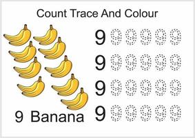 tel trace en kleur banaan vector