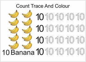 tel trace en kleur banaan vector