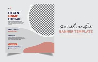 onroerend goed social media banner sjabloonontwerp. vector