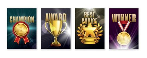 awards verticale posters set vector