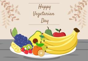 wereld vegetarische dag en groenten of fruit vectorillustratie vector