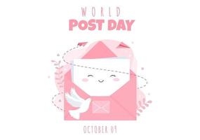 wereld post dag vectorillustratie vector