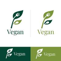 vector grafisch ontwerp, veganistisch eten logo ontwerp