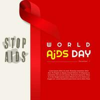 wereld AIDS dag, illustratie van wereld AIDS dag met AIDS bewustzijn lintje. december 1e, hou op AIDS vector