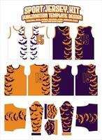 spookachtig vliegend knuppel sport- Jersey ontwerp sportkleding lay-out sjabloon vector