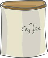 koffie container, vector of kleur illustratie.