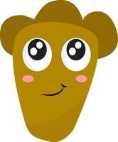 schattig bruin monster, vector of kleur illustratie.