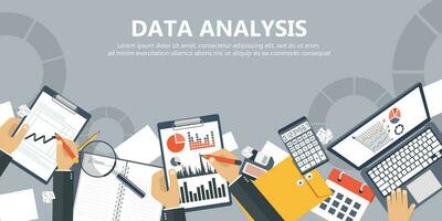 financiën, bedrijf, plan, werk, groei, economie, papierwerk, consultant. zakenman handen met papier vel. analyse concept. controle belasting, financieel markt analyse, financieel rapport. vector