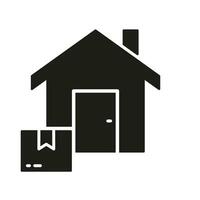 adres levering onderhoud silhouet icoon. vrij Verzending naar huis glyph pictogram. levering naar huis solide teken. bestellen Verzending naar de deur symbool. geïsoleerd vector illustratie.