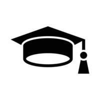 diploma uitreiking hoed glyph icoon ontwerp vector