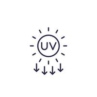 uv-straling, zonne-ultraviolet pictogram, lijn vector