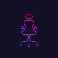 comfortabele bureaustoel lijn icoon vector