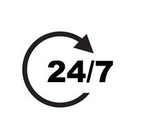 24 uren een dag onderhoud icoon symbool vector illustratie