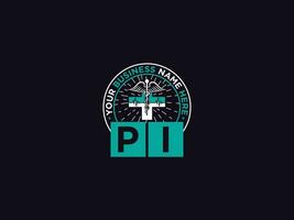 elegant pi medisch logo, modern pi logo brief ontwerp voor uw kliniek vector