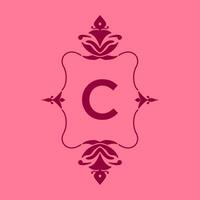 brief c klassiek schoonheid wijnoogst eerste vector logo kader ontwerp