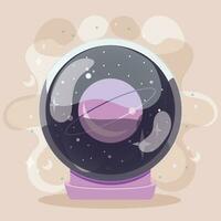geïsoleerd gekleurde kristal bal met een planeet symbool vector illustratie