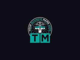 modern tm medisch logo icoon, monogram tm logo brief ontwerp voor kliniek vector