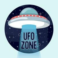 gekleurde ufo zone sticker vector illustratie