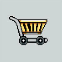 pixel kunst illustratie kar. korrelig kar. kar boodschappen doen korrelig voor de pixel kunst spel en icoon voor website en video spel. oud school- retro. vector