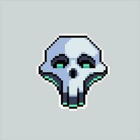 pixel kunst illustratie schedel. korrelig schedel. schedel gezicht korrelig voor de pixel kunst spel en icoon voor website en video spel. oud school- retro. vector
