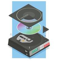 vintage cd-speler compositie vector