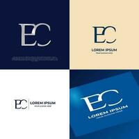 ec eerste belettering modern luxe logo sjabloon voor bedrijf vector