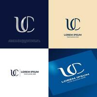 uc eerste belettering modern luxe logo sjabloon voor bedrijf vector