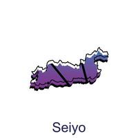 kaart stad van seiyo ontwerp, hoog gedetailleerd vector kaart - Japan vector ontwerp sjabloon, geschikt voor uw bedrijf