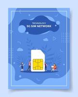 5g sim-netwerkconcept voor sjabloon van banners vector