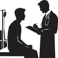 dokter met geduldig vector silhouet illustraiton 2