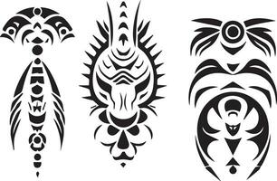 tribal tatoeëren ontwerp vector silhouet illustratie, tribal tatoeëren ontwerp