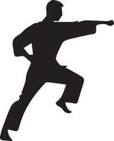 kung fu Mens houding vector silhouet illustratie 7