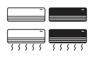 lucht conditioner icoon set. huis of kantoor ac vector lijn symbool. auto lucht conditioning systeem