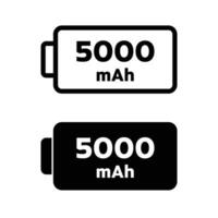 5000 mah accu icoon. vector