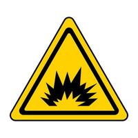 waarschuwing teken voorzichtigheid explosie, driehoekig teken explosie wijzend op stralen operaties vector