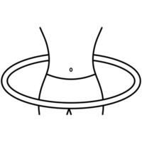 hula hoepel fitheid, warm omhoog, heup opleiding in circulaire bewegingen vector