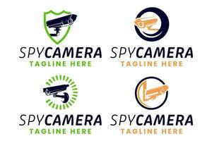 spion camera logo sjabloon set. geschikt voor een veiligheid bedrijf, incorporeren elementen Leuk vinden schilden, sloten, en sleutels, overbrengen vertrouwen, bescherming, en professionaliteit vector