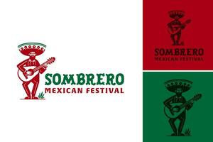 sombrero Mexicaans festival logo is geschikt voor branding of bevorderen een Mexicaans thema festival of evenement. vector