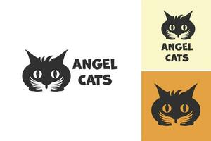 engel katten logo is een titel voor een ontwerp Bedrijfsmiddel beeltenis een logo met katten met engel Vleugels. deze Bedrijfsmiddel is geschikt voor ondernemingen of organisaties verwant naar katten, huisdier zorg vector