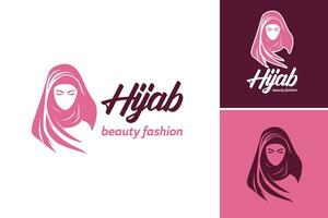 hijab schoonheid salon logo is een titel voor een ontwerp Bedrijfsmiddel geschikt voor een schoonheid salon.moslim salon logo vector