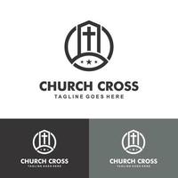 christelijke kerk jezus kruis evangelie logo ontwerp inspiratie vector