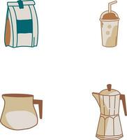 reeks van koffie maken apparatuur. vector illustratie.