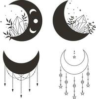 hemel- maan decoratie icoon verzameling. geïsoleerd Aan wit achtergrond. vector illustratie.